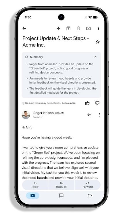 Uso de la IA Gemini en Gmail de Google