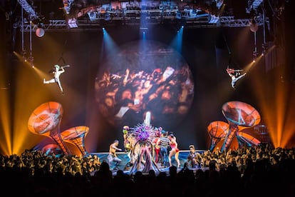 El Cirque du Soleil durante el espectáculo 'Sép7imo Día' en Buenos Aires.