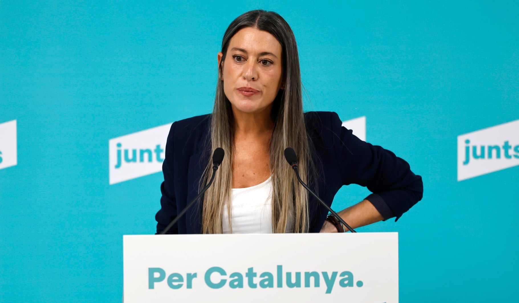 Miriam Nogueras, en la rueda de prensa de este miércoles. 