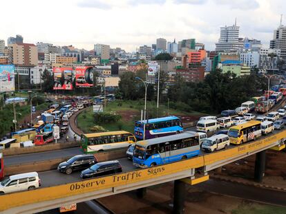 Atasco urbano en Nairobi (Kenia) el 15 de mayo de 2020.