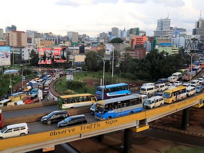 Atasco urbano en Nairobi (Kenia) el 15 de mayo de 2020.