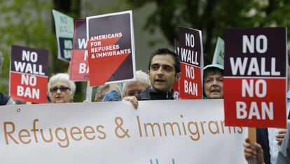 Una protesta a favor de inmigrantes y refugiados, en mayo en Seattle