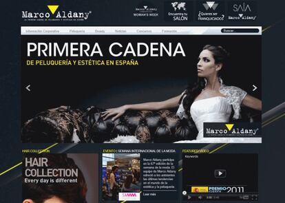 Imagen de la página web de Marco Aldany.