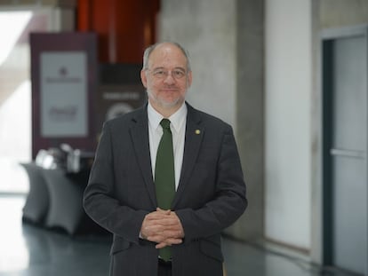 El rector de la Universidad Javeriana, Luis Fernando Múnera, en el foro 'Reto Democracia', el 10 de agosto de 2023.