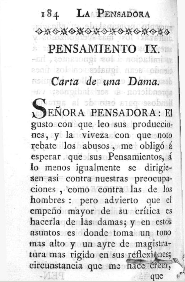 Ejemplar de 'La Pensadora Gaditana', editado por Beatriz Cienfuegos, en una reedición de 1786