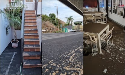 Ash buildup in Las Martelas, a neighborhood of Los Llanos de Aridane in La Palma. Photos courtesy of Abraham Rodríguez.