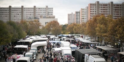 El mercadillo de Bellvitge en L'Hospitalet de Llobregat el pasado viernes.