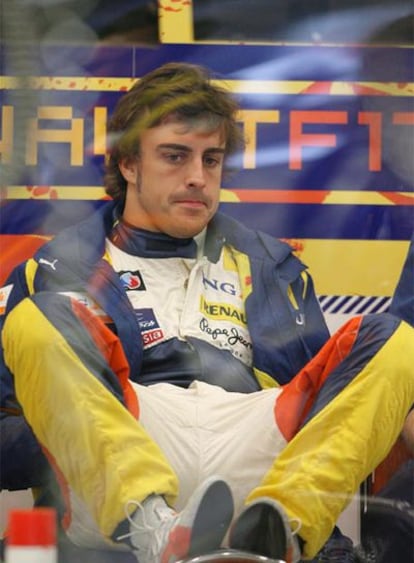 Fernando Alonso, ayer en un descanso
