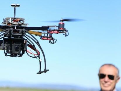 Un drone utilizado en la escuela de piloto para este tipo de aeronaves de Volaverunt Group.