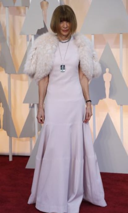 La directora de 'Vogue' EE UU, en la alfombra roja de la pasada edición de los premios Oscar.