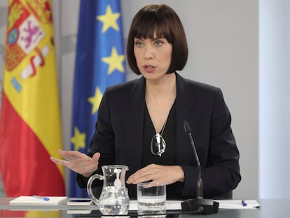 La titular de Ciencia e Innovación, Diana Morant, en una rueda de prensa tras un Consejo de Ministros en octubre de 2021.