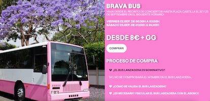 Anuncio del autobús lanzadera de Brava Madrid visible en la página web del evento. 