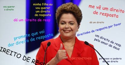 Ainda no primeiro turno, a presidenta Dilma Rousseff chamou atenção pela grande quantidade de direitos de resposta que pediu para responder às críticas contra seu governo.