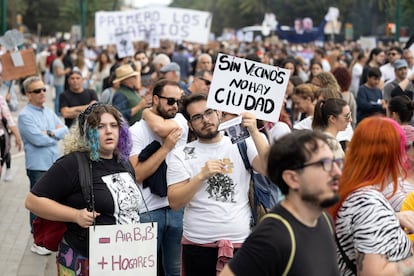 Manifestación contra los precios de la vivienda y los pisos turísticos en Málaga, el pasado noviembre.