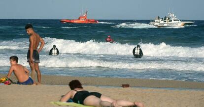 Dispositivo de b&uacute;squeda de un joven ahogado el pasado 8 de agosto en Tarragona.