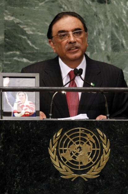 El presidente Zardari, durante la comparecencia ante la Asamblea General de la ONU, el pasado 25 de septiembre.