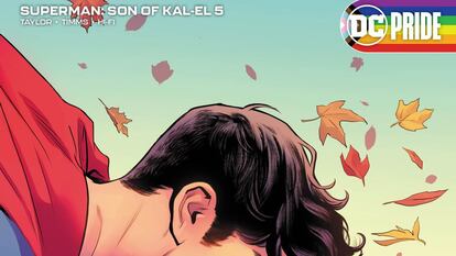 Capa alternativa de ‘Superman: Son of Kal-El’ 5, onde Jon Kent sai do armário.
