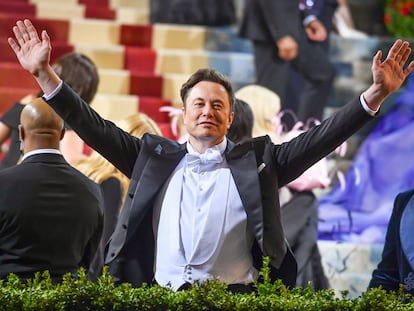 Elon Musk en la Gala Met el pasado 2 de mayo, en Nueva York.