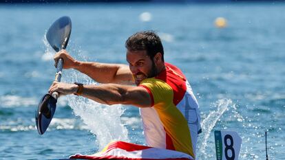 Saúl Craviotto, en la final del K1-200 de este jueves en la que acabó séptimo.