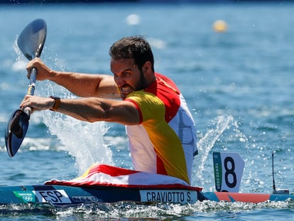 Saúl Craviotto, en la final del K1-200 de este jueves en la que acabó séptimo.