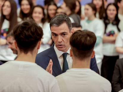 El presidente del Gobierno, Pedro Sánchez, en el acto Día de la Mujer y la Niña en la Ciencia, celebrado en el Museo Nacional de Ciencia y Tecnología (MuNCyT).