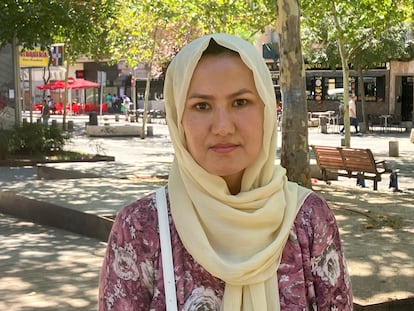 Afghan attorney Hussnia Bakhtiyari, a refugee in Spain, during her interview with El País in Madrid in August 2023.