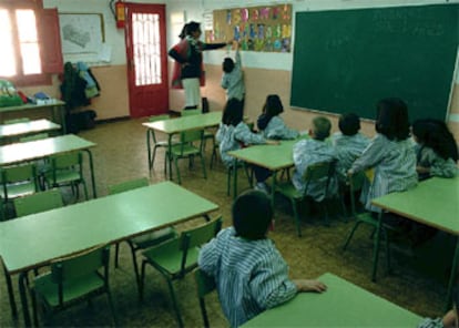 Un aula de educación infantil en una escuela de Barcelona.