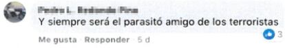 Amenazas a Pablo Iglesias en Facebook.