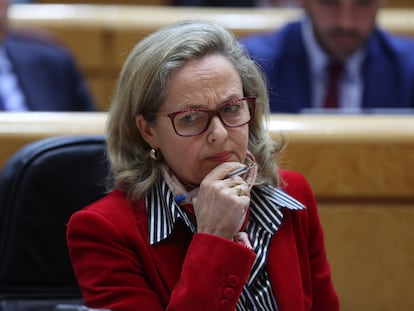 Nadia Calviño, vicepresidenta primera del Gobierno, el pasado martes en el Senado.