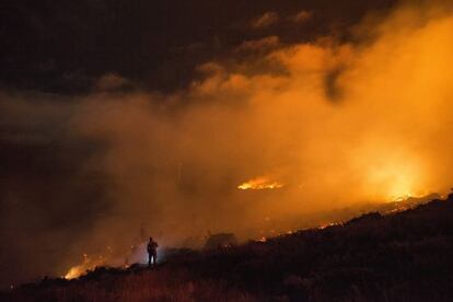 Vista del incendio, el pasado domingo.