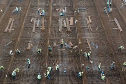 Escenas tomadas durante la construcción del nuevo megapuerto en Tuas, en la costa occidental de Singapur.