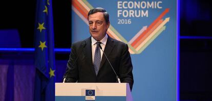 Mario Draghi en el Foro Econ&oacute;mico de Bruselas