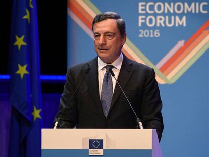 Mario Draghi en el Foro Econ&oacute;mico de Bruselas