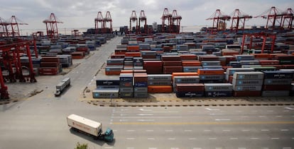 Puerto de contenedores de Yangshan, en el sur de Shanghái.