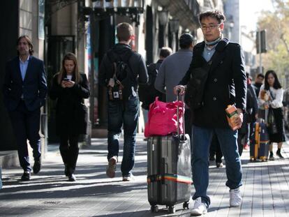 Un turista oriental, en Barcelona.