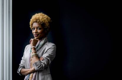 La candidata al Parlamento holandés Sylvana Simons en Rotterdam.