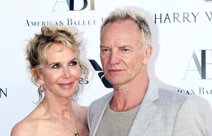 La actriz y productora Trudie Styler junto a su marido, el músico Sting, que atendieron juntos en 2018 al American Ballet Theatre Spring Gala, en Nueva York.