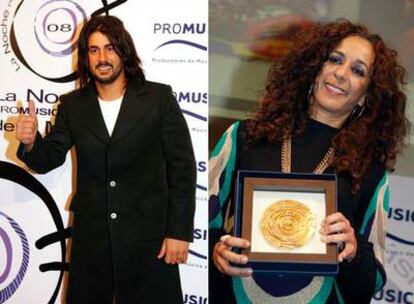 Melendi y Rosario, en la entrega de premios.