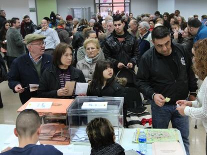 Colas en un colegio electoral el pasado domingo