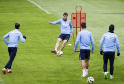 Gabi, durante un entrenamiento del Atlético