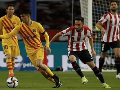 Pedri y Unai López en una acción del partido. 