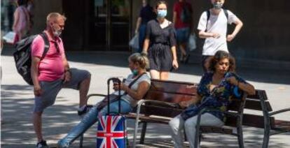 Turistas británicos en Barcelona.