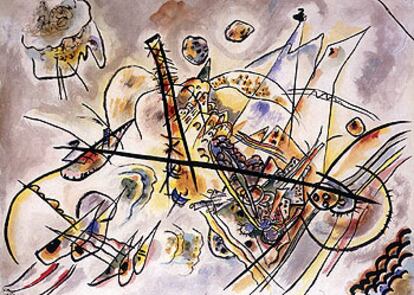 La obra <i>Sin título</i><i>,</i> de 1917, acuarela sobre papel, de Kandinsky (Museo Regional de Bellas Artes Kovalenko, Krasnodar).