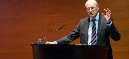 Andrea Enria, presidente de la Autoridad Bancaria Europea (EBA) en enero de este a&ntilde;o en la CECA.