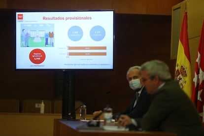 Madrid's regional health chief, Enrique Ruiz Escudero, providing a coronavirus situation update on July 23.