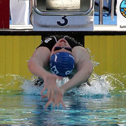 Nina Yivanevskaia sale en la carrera que la llevaría hasta la medalla de bronce.