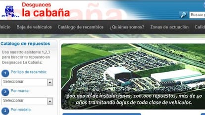 P&aacute;gina web de la empresa Desguaces La Caba&ntilde;a. 