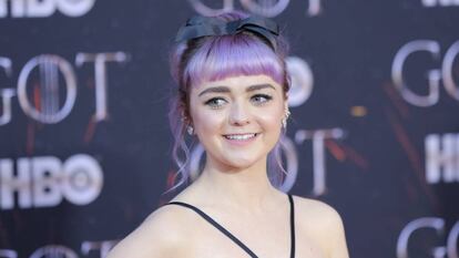 Maisie Williams na estreia da última temporada de Jogo de Tronos.