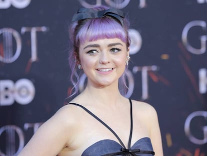 Maisie Williams na estreia da última temporada de Jogo de Tronos.