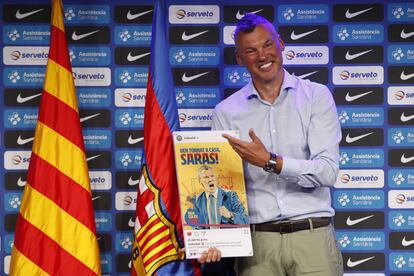 Sarunas Jasikevicius, durante su presentación como entrenador del Barça.